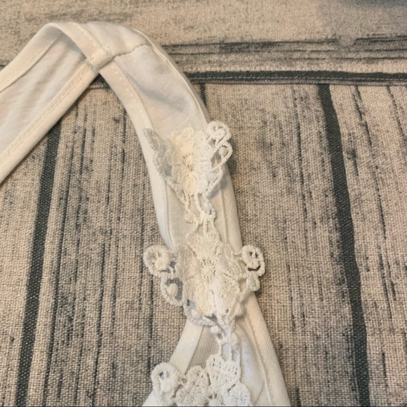 Lace Battenberg White Cami Camisole Sleeveless Fancy Figure Flattering L Large - Picture 13 of 16